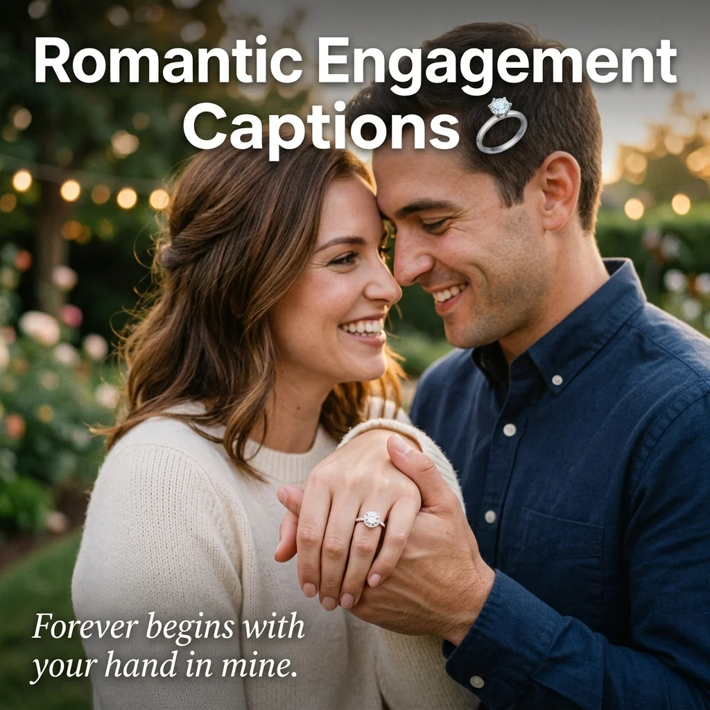 Romantic  Announcement Captions & Ring-Focused Ideas