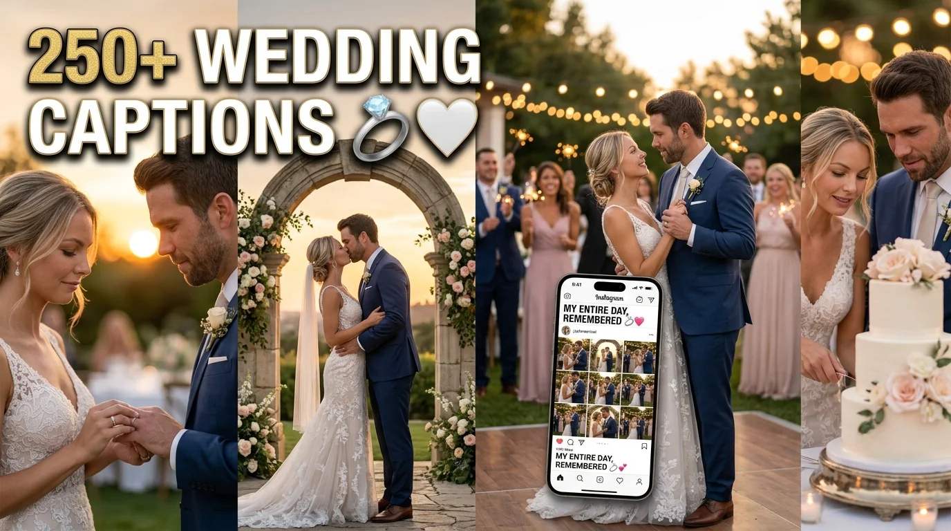 250+ Wedding Captions for Every Love: Romantic, Funny, Sweet & Instagram-Worthy Ideas