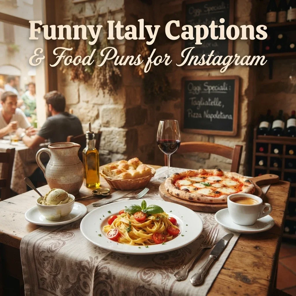 Funny Italy Captions & Food Puns for Instagram