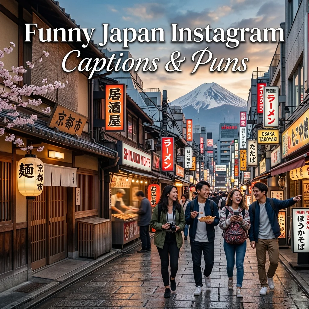 Japan Instagram Captions: 250+ Cute, Funny & Aesthetic Captions for Your Trip 4 Funny Japan Instagram Captions & Puns