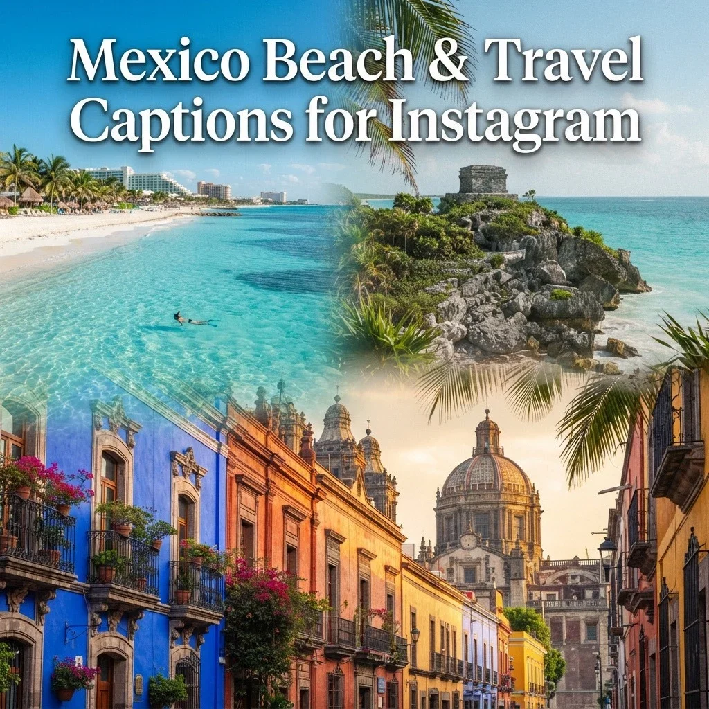 Mexico Beach & Travel Captions for Instagram
