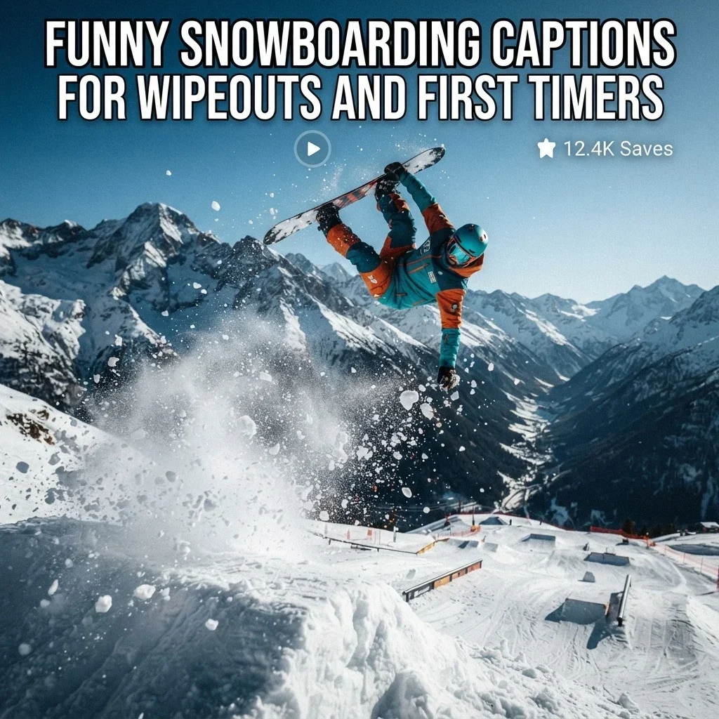 Funny Snowboarding Captions for Wipeouts and First Timers