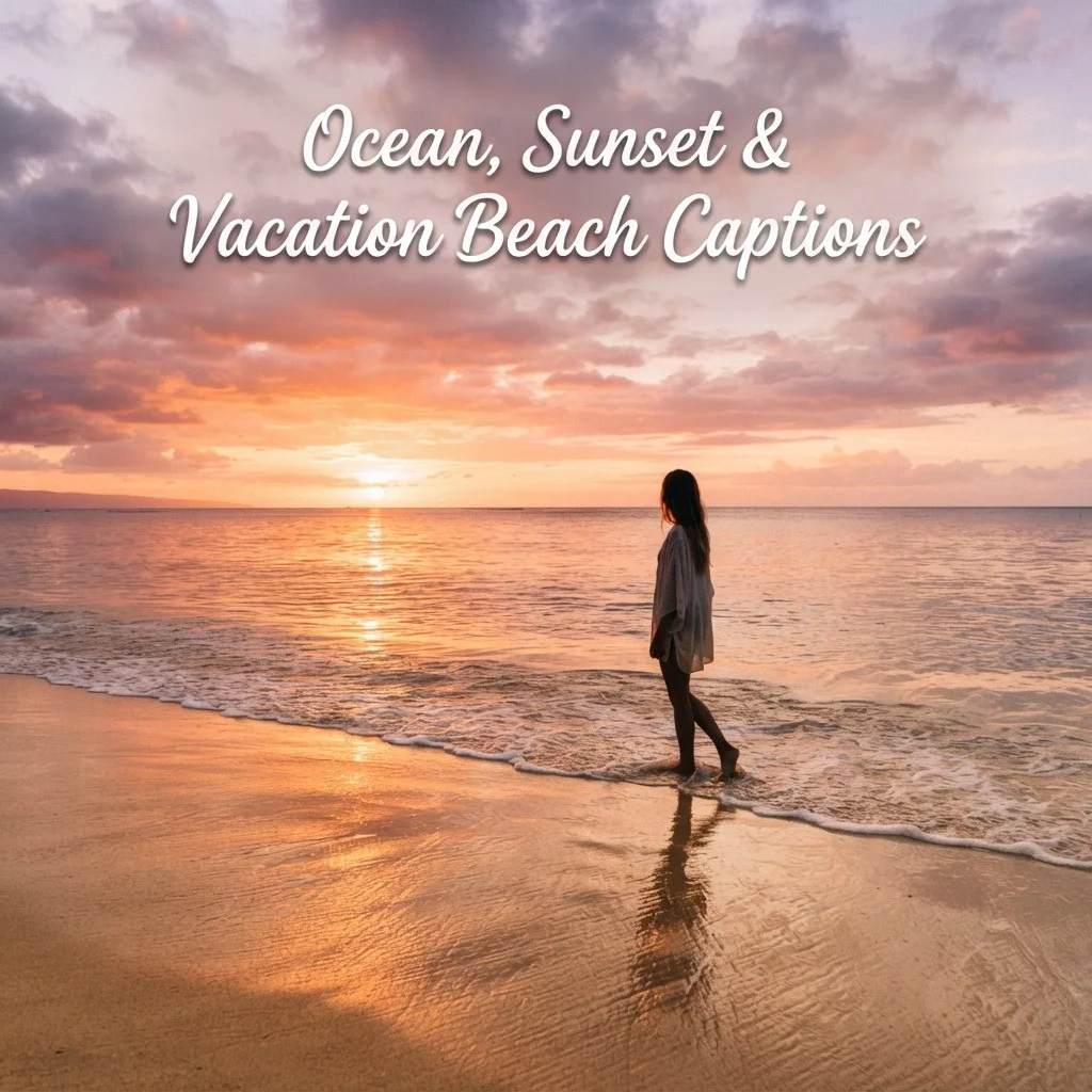 Ocean, Sunset & Vacation Beach Captions
