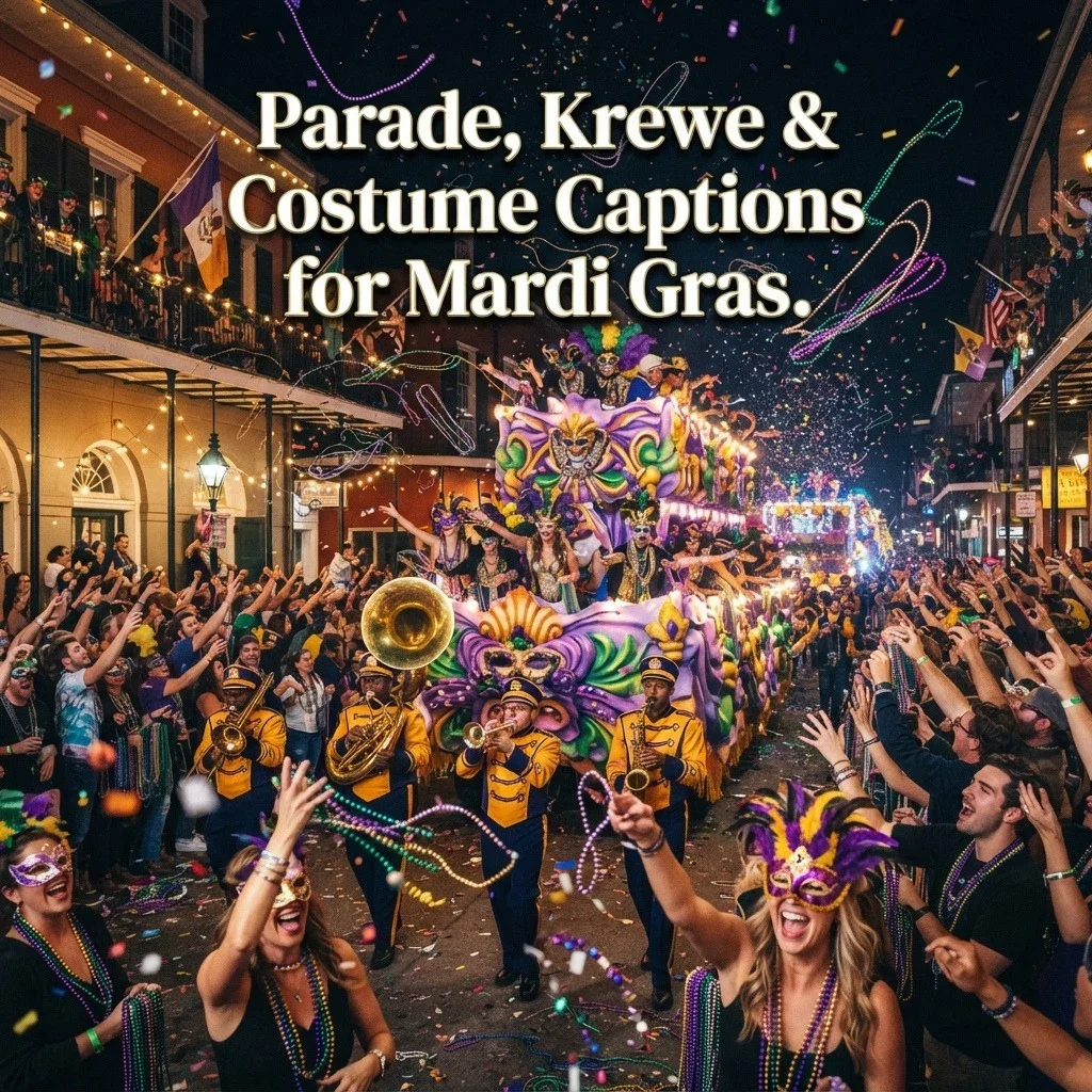 Parade, Krewe & Costume Captions for Mardi Gras