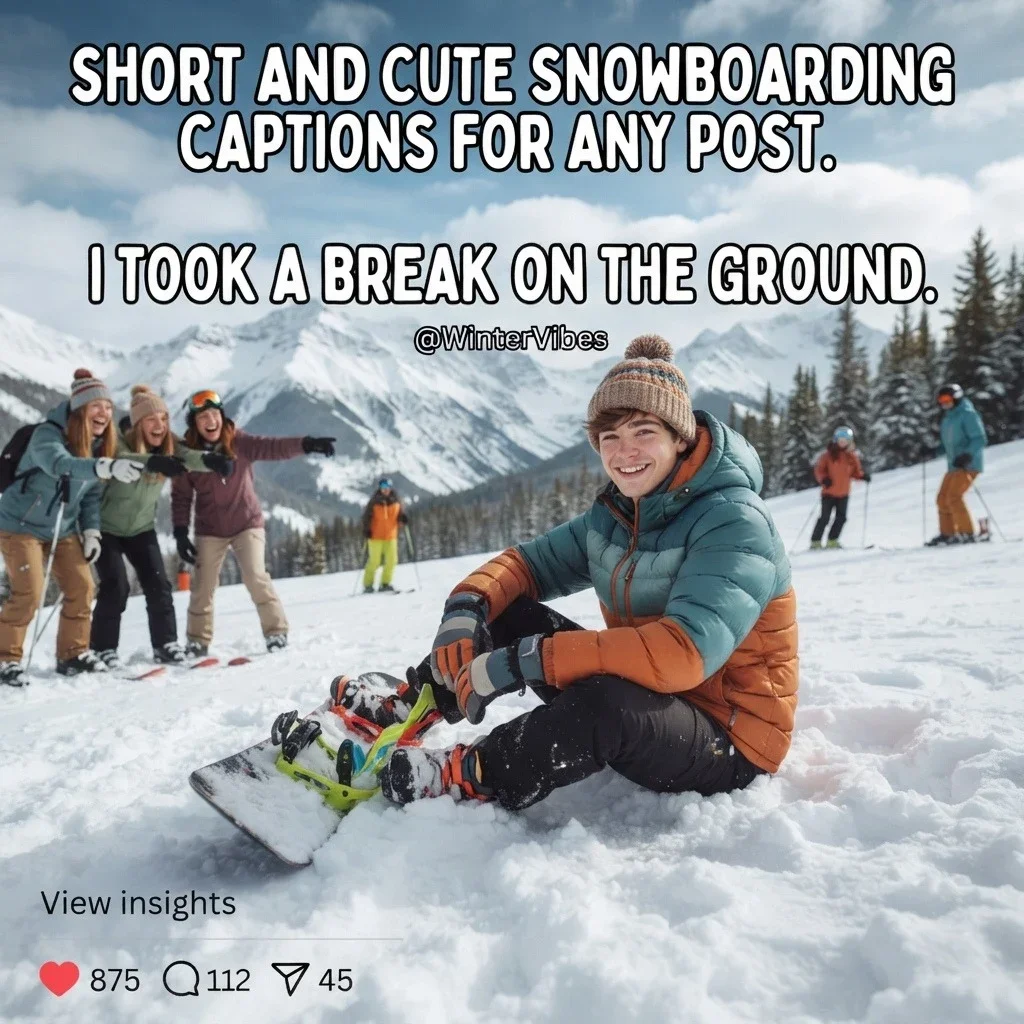 Short and Cute Snowboarding Captions for Any Post